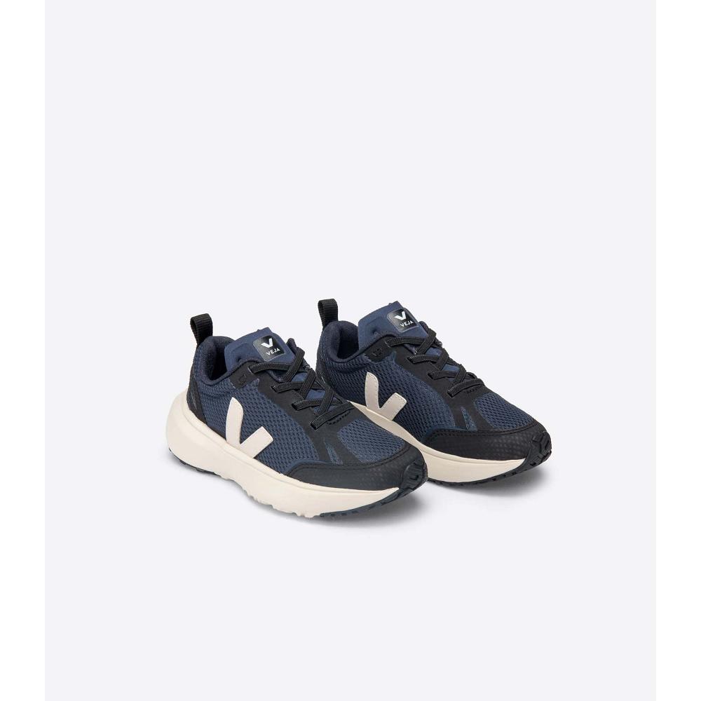 Kids' Veja CANARY ELASTIC LACE Running Shoes Navy | ZA 711RVD